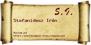 Stefanidesz Irén névjegykártya